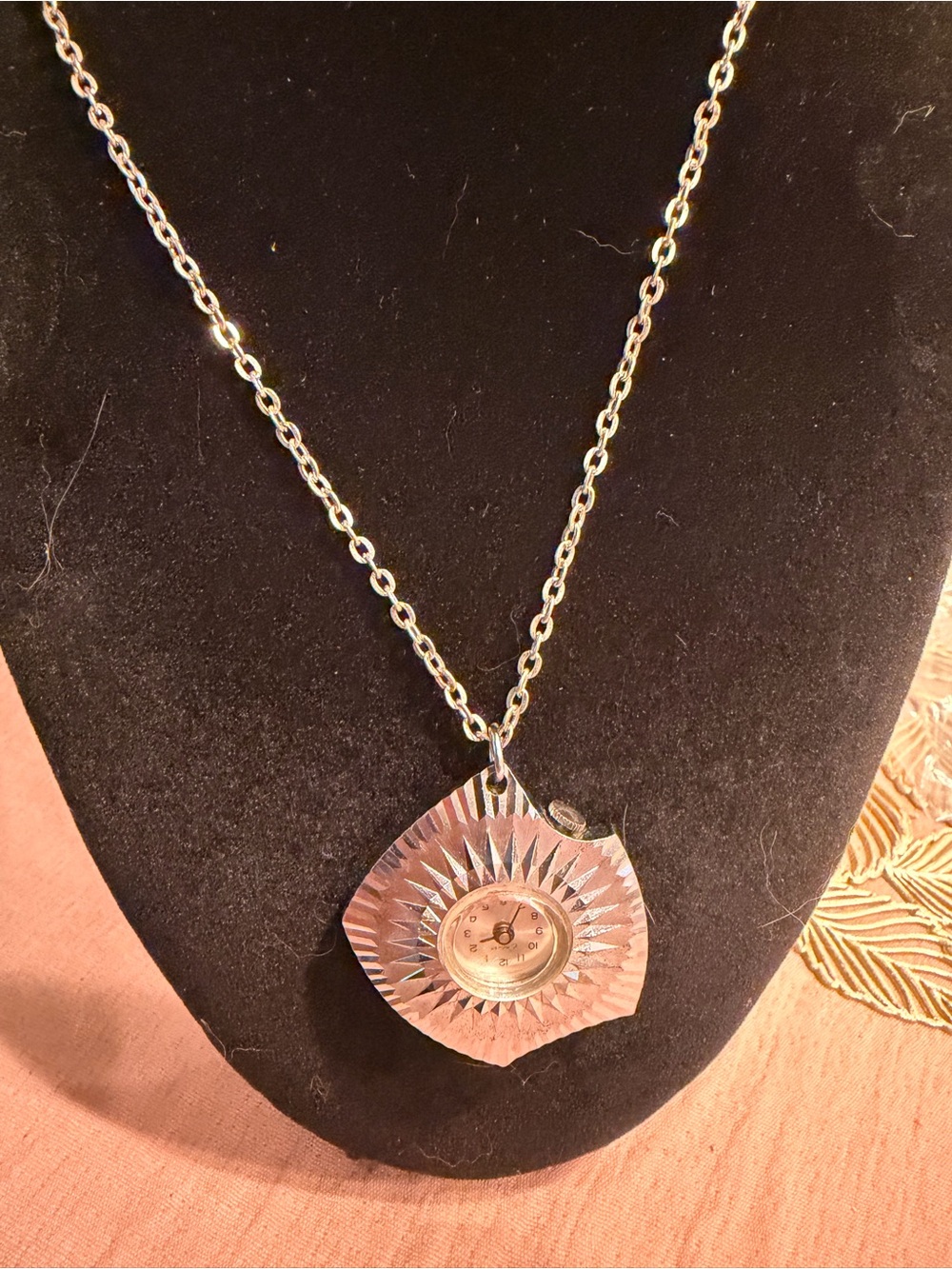 Endura Silver-Tone Sunburst Pendant Necklace with Compass Accent